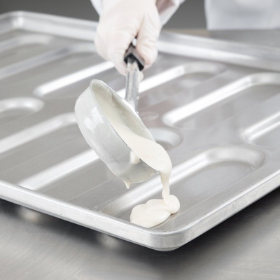 Rk Bakeware China-41055 Baki Hoagie Bun Pan Ujung Bulat Baja Aluminisasi Mengkilap