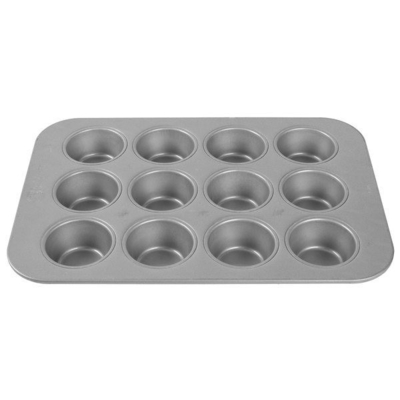 Rk Bakeware China-42754 12 Cup Wajan Muffin Mahkota Mini Baja Aluminis Mengkilap/Wajan Cruffin/Baki Cruffin