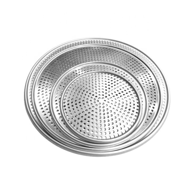 12 inci aluminium tusukan piring piring piring piring untuk oven pizza baking tray tepi datar