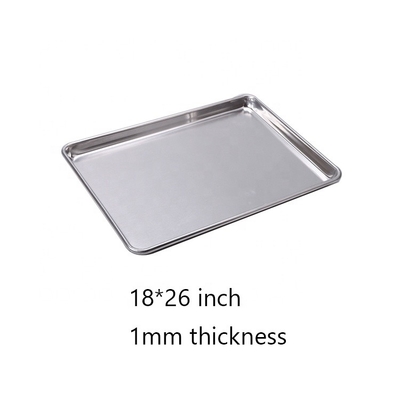 Komersial 26'*18'*1' 1mm persegi panjang full size baking tray baking pan full bun pan heavy duty wire-in-the-rim flat baking tray