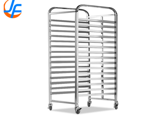 RK Bakeware China Aluminium Bakery Baking Tray Trolley Standar Tinggi Terjatuh Baking Tray Rack