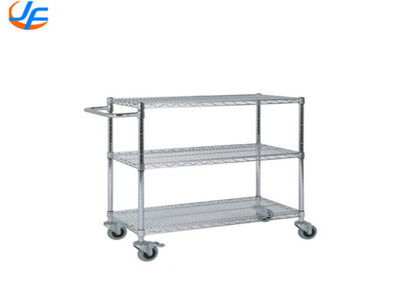 RK Bakeware China Foodservice NSF 3 Tier Stainless Steel Food Serving Trolley Keranjang Distribusi Bahan Keranjang