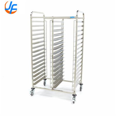 RK Bakeware China-10 Lembar Aluminium Storage Cooling Trolley dengan Rak Terbuka, Tepung Pizza Baking Mobile Rack