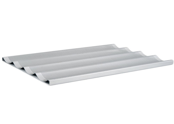 RK Bakeware China Foodservice NSF 5 Loaf Aluminium Baking Tray Glazed Uni Lock Baguette Pan