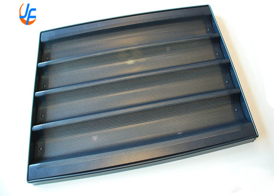 RK Bakeware China Foodservice 5 Baris Aluminium Nonstick Perforated Baguette Tray