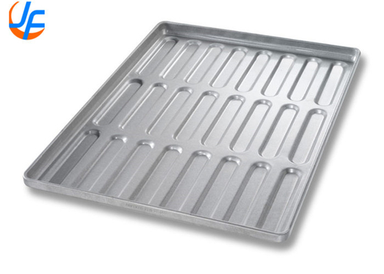 RK Bakeware China Foodservice 42465 Komersial 32 Mold Glazed Aluminized Steel Clustered Hot Dog Bun Pan
