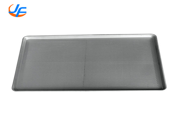RK Bakeware China-601828 Full Size 16 Gauge 18&quot; x 26&quot; Wire in Rim Aluminium Perforated Bun / Sheet Pan