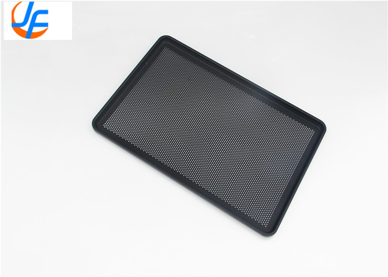 RK Bakeware China Foodservice 44699 StayFlat Full Size 16 Gauge Wire in Rim Aluminium Perforated Baking Tray