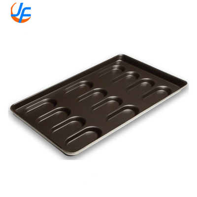 RK Bakeware China Foodservice Komersial Silikon Glazed Hot Dog Bun Pan Untuk toko roti grosir