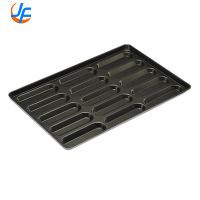 RK Bakeware China Foodservice Komersial Silikon Glazed Hot Dog Bun Pan Untuk toko roti grosir