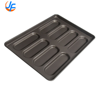 RK Bakeware China Foodservice Komersial Silikon Glazed Hot Dog Bun Pan Untuk toko roti grosir
