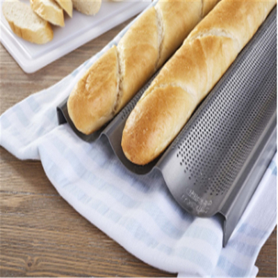 RK Bakeware China Foodservice NSF Full Size 16 Gauge 5 Row Nonstick Aluminium Baguette Baking Tray