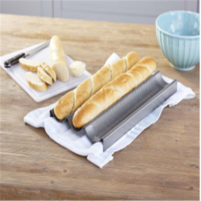 RK Bakeware China Foodservice NSF Full Size 16 Gauge 5 Row Nonstick Aluminium Baguette Baking Tray