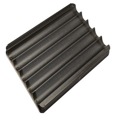 RK Bakeware China Foodservice NSF 5 Loaf Glazed Inox Baguette Baking Tray Pan roti Prancis