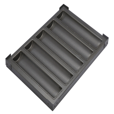 RK Bakeware China Foodservice NSF 5 Loaf Glazed Inox Baguette Baking Tray Pan roti Prancis