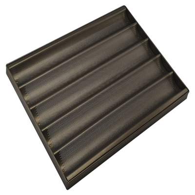 RK Bakeware China Foodservice NSF 5 Loaf Glazed Inox Baguette Baking Tray Pan roti Prancis