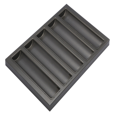 RK Bakeware China Foodservice NSF 5 Loaf Glazed Inox Baguette Baking Tray Pan roti Prancis