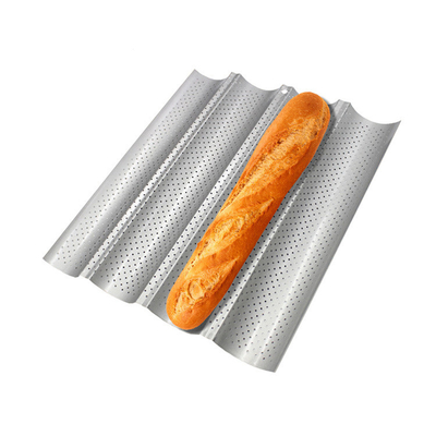 RK Bakeware China Foodservice NSF 5 Loaf Glazed Aluminium Baguette Baking Tray French Bread Pan