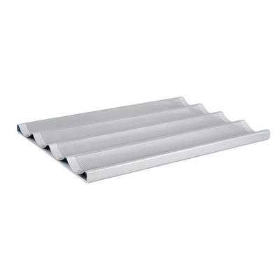 RK Bakeware China Foodservice NSF 5 Loaf Glazed Aluminium Baguette Baking Tray French Bread Pan