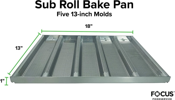 RK Bakeware China Foodservice NSF Komersial Bakeware 5 Count 3 Inch Sub Sandwich Roll Pan Baking Tray