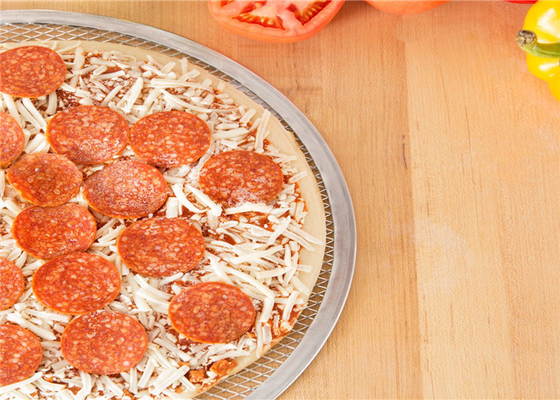 RK Bakeware China Foodservice NSF Baja tahan karat Grill Pan Pizza Screen / Aluminium Mesh Pizza Trays