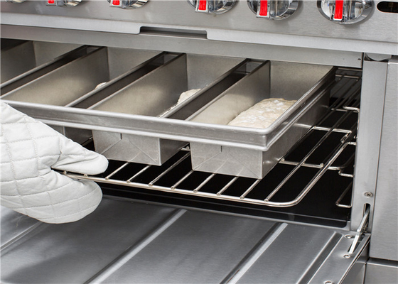 RK Bakeware China-Chicago Metallic 4 Strap Glazed Aluminized Pullman panci roti Panci roti 13 &quot;x 4&quot; x 4&quot;