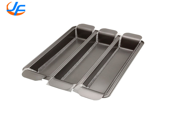 RK Bakeware China Foodservice NSF Telfon Coat Aluminium Loaf Pans Pullman Three Cup Loaf Pan Trisagna Pan Tembaga