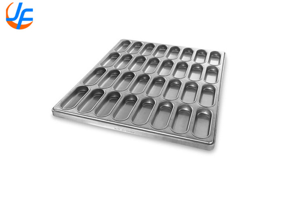 RK Bakeware China-PFA Nonstick Cluster Hot Dog Bun Pan Dengan Gusseted Sidewalls Untuk Pabrik Roti Industri