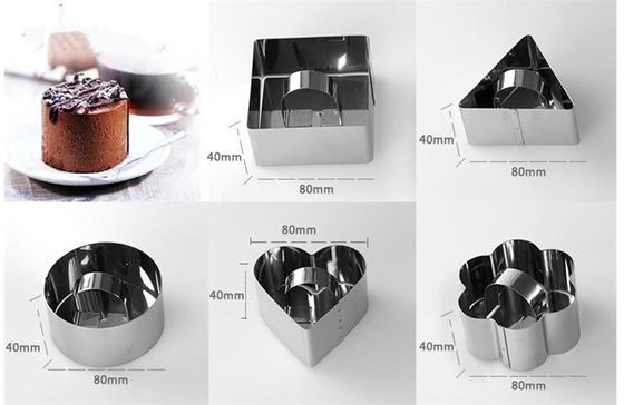 RK Bakeware China Foodservice NSF Mini Cooking Flower Cake Tin Molds Untuk Baking, Funny SS Pasty Cake Ring