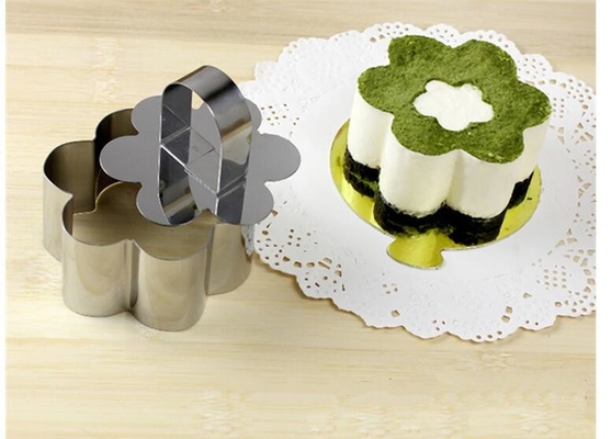 RK Bakeware China Foodservice NSF 304 Stainless Steel Flower Cake Ring, Lovely Pastry Ring Molds Sesuai ukuran