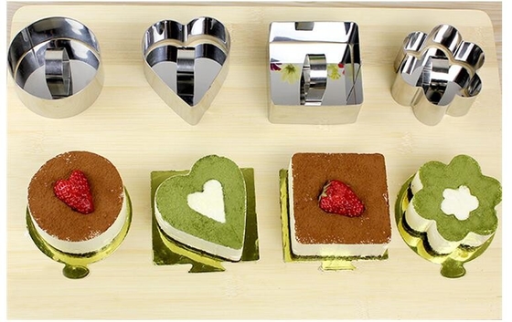 RK Bakeware China Foodservice NSF 304 Stainless Steel Flower Cake Ring, Lovely Pastry Ring Molds Sesuai ukuran