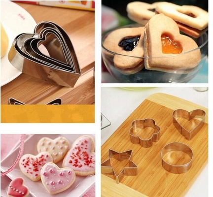 RK Bakeware China Foodservice NSF Kerupuk cetakan stainless steel Cookie Cutter Mousse Ring Untuk alat panggang