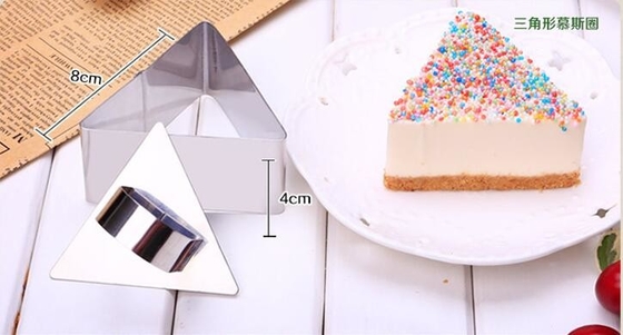 RK Bakeware China Foodservice NSF Triangle Mousse Cake Ring Stainless Steel Ring Mold Cut Biskuit Cake Bakeware Mold