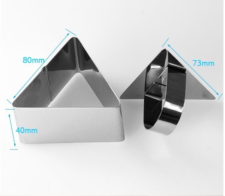 RK Bakeware China Foodservice NSF Triangle Mousse Cake Ring Stainless Steel Ring Mold Cut Biskuit Cake Bakeware Mold