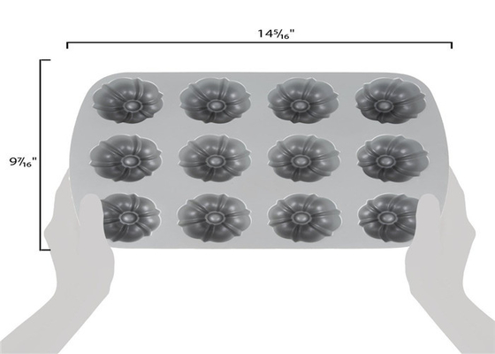 RK Bakeware China Foodservice NSF 12 Compartment Bundtlette Panci kue muffin aluminium Kelas komersial