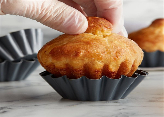 RK Bakeware China Foodservice NSF Telfon Nonstick Aluminium Cake Mold Mini Fluted Brioche Cake Pan Mold