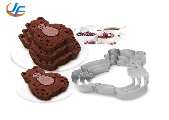 RK Bakeware China Foodservice NSF Aluminium Cake Mold, Stainless Steel Bear Mouse Molding Mousse Cake Rings