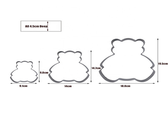 RK Bakeware China Foodservice NSF Aluminium Cake Mold, Stainless Steel Bear Mouse Molding Mousse Cake Rings