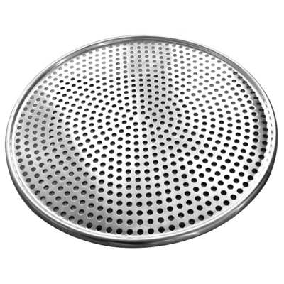 11 inci berlubang bulat tusuk panci pizza dengan lubang baking tray aluminium panci pizza tray bandejas para panaderia