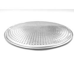 12 inci aluminium tusukan piring piring piring piring untuk oven pizza baking tray tepi datar