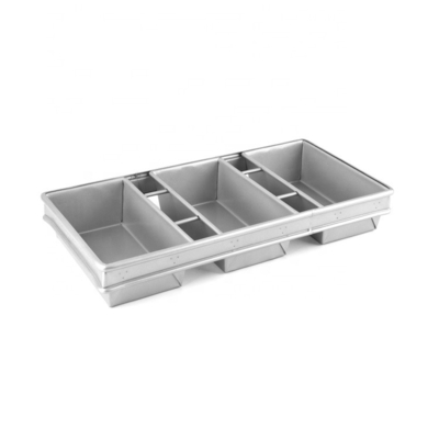 3 slot anti lengket Aluminium baja baking pan pan 3 tali roti pan pan baking tray roti molding roti baking kotak roti panggang