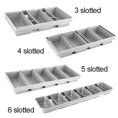 3 slot anti lengket Aluminium baja baking pan pan 3 tali roti pan pan baking tray roti molding roti baking kotak roti panggang