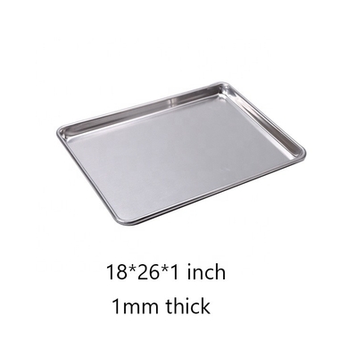 26 * 18 inci 1mm tebal persegi panjang kawat-dalam-pinggir baki paduan aluminium baking baki kawat-dalam-pinggir oven baki logam datar baking