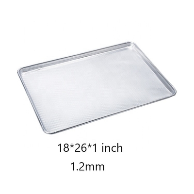 26 x 18 inci 1.2mm logam berlubang nampan berlubang lembaran panggang lempeng aluminium berlubang kawat-in-the-rim lembaran nampan