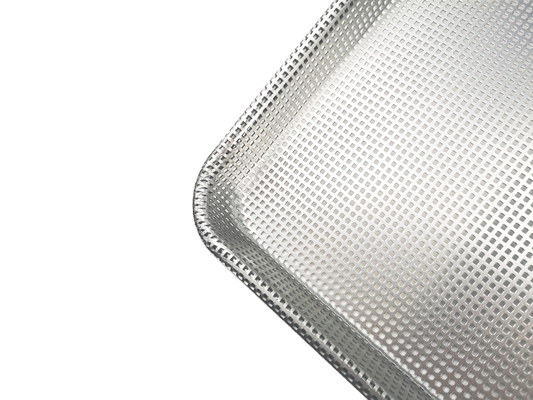 26 x 18 inci 1.2mm logam berlubang nampan berlubang lembaran panggang lempeng aluminium berlubang kawat-in-the-rim lembaran nampan