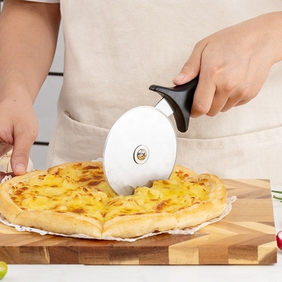 10cm Stainless Steel Pizza Wheel Cutter Dengan Pp Handle Bulat Plastik Pizza Wheel Cutter Server