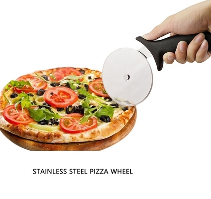 10cm stainless steel 430 Pizza Wheel Cutter Dengan Pp Handle Bulat Plastik Cutter Server