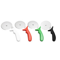 10cm stainless steel 430 Pizza Wheel Cutter Dengan Pp Handle Bulat Plastik Cutter Server