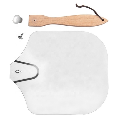 12&quot;*14&quot;*25' Pizza Turning Peel Foldable Wooden Handle Aluminium Pizza Peel