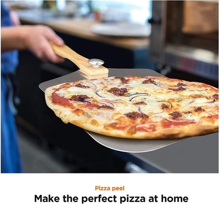 12&quot;*14&quot;*25' Pizza Turning Peel Foldable Wooden Handle Aluminium Pizza Peel